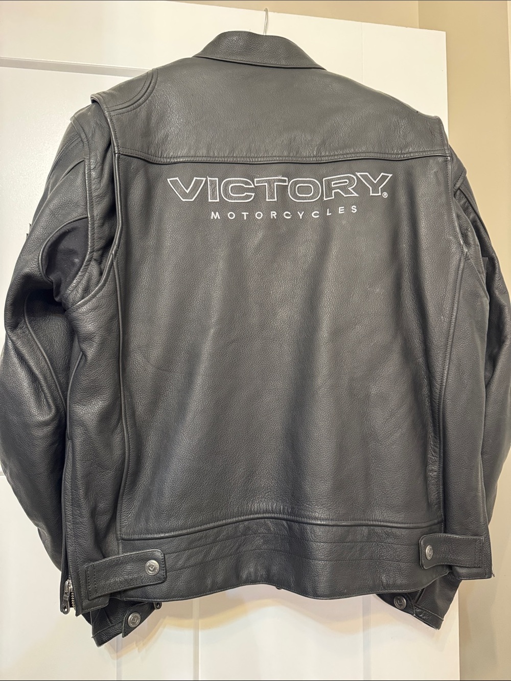 Men’s Black Leather Victory Motorcycle Jacket